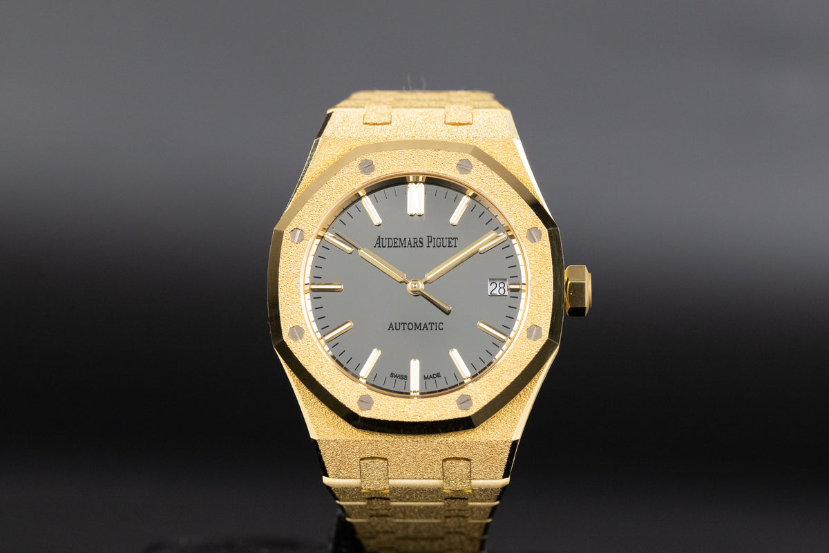 Audemars Piguet<br>15454BA Royal Oak 37mm Frosted Yellow Gold Mirror Dial Limited Edition of 300