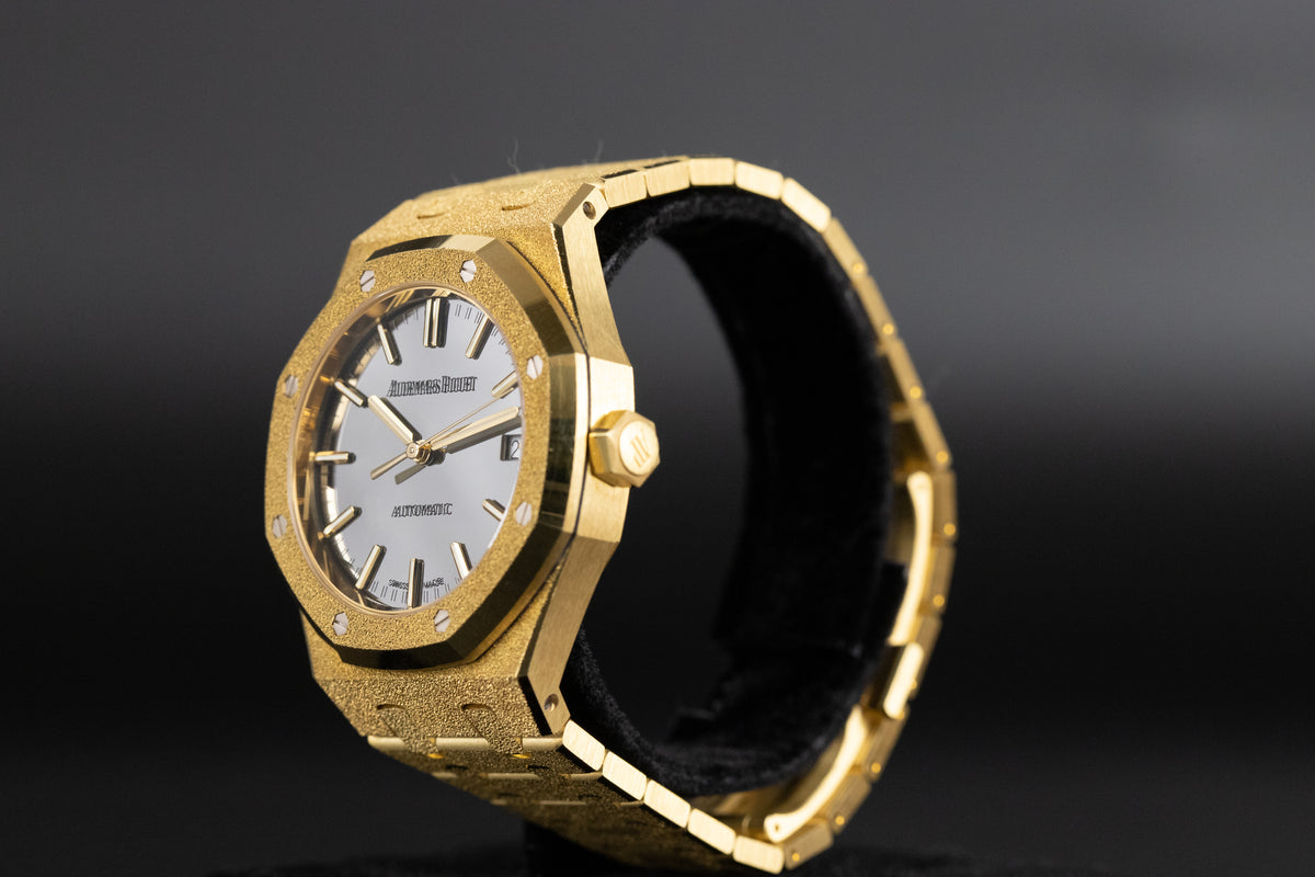 Audemars Piguet<br>15454BA Royal Oak 37mm Frosted Yellow Gold Mirror Dial Limited Edition of 300