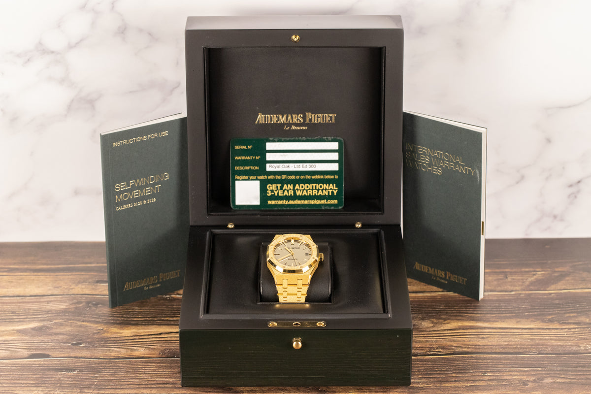 Audemars Piguet<br>15454BA Royal Oak 37mm Frosted Yellow Gold Mirror Dial Limited Edition of 300