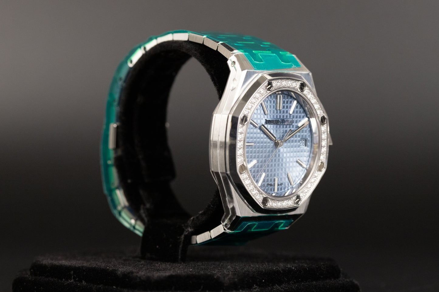 Audemars Piguet 15551ST Royal Oak "50th Anniversary" Ice Blue Dial Diamond Bezel