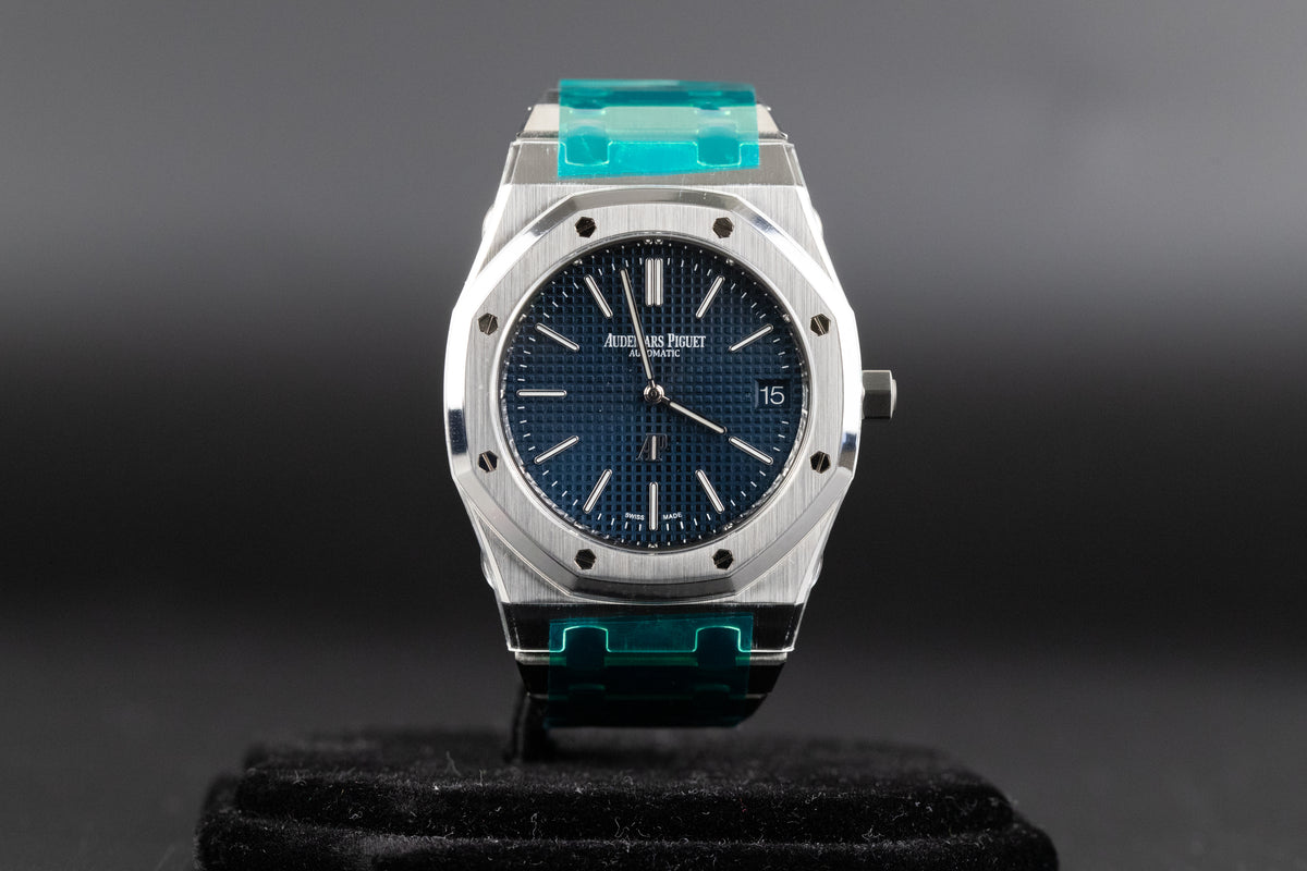 16202 Audemars Piguet16202ST Royal Oak Jumbo Blue Dial – Newport Watch Club