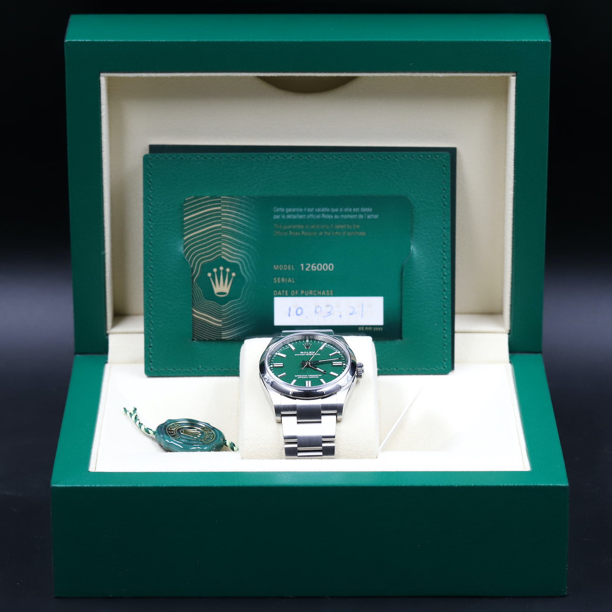 Rolex<br>126000 Oyster Perpetual 36mm Green Dial