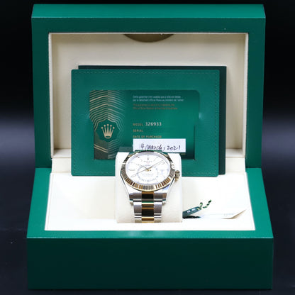 Rolex<br>326933 Sky-Dweller SS/18k White Dial