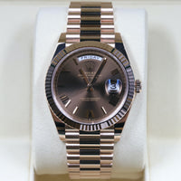 Rolex<br>228235 DayDate 40 Chocolate Roman Numeral Dial