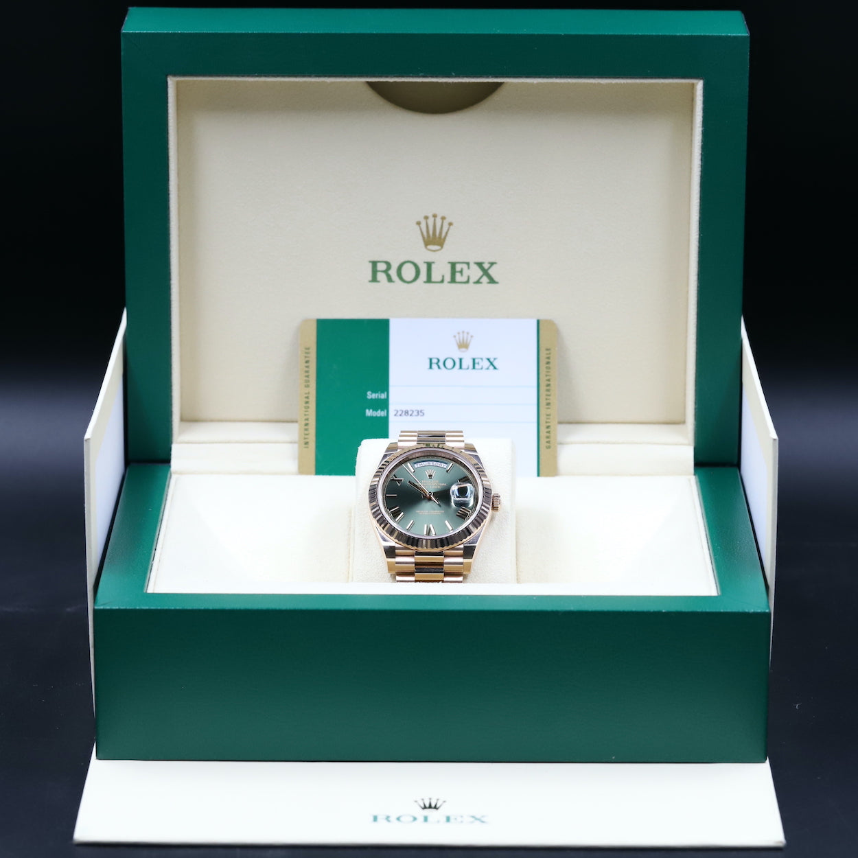 Rolex228235 DayDate 40 Olive Green Dial – Newport Watch Club