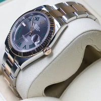 Rolex<br>126331 Datejust 41 SS/RG Slate Green Roman Numeral 'Wimbledon' Dial