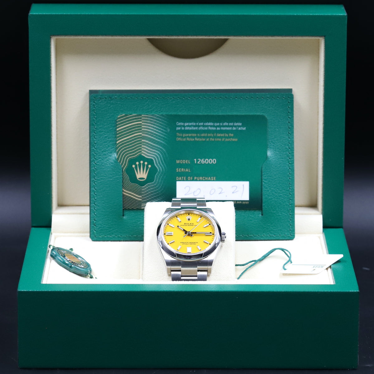 Rolex<br>126000 Oyster Perpetual 36mm Yellow Dial