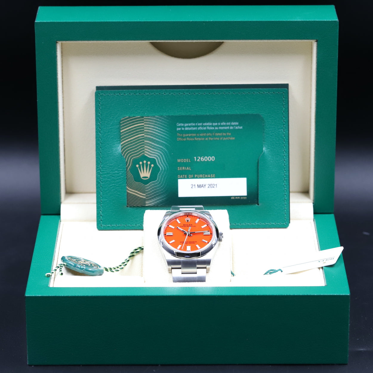 Rolex<br>126000 Oyster Perpetual 36mm Red Dial