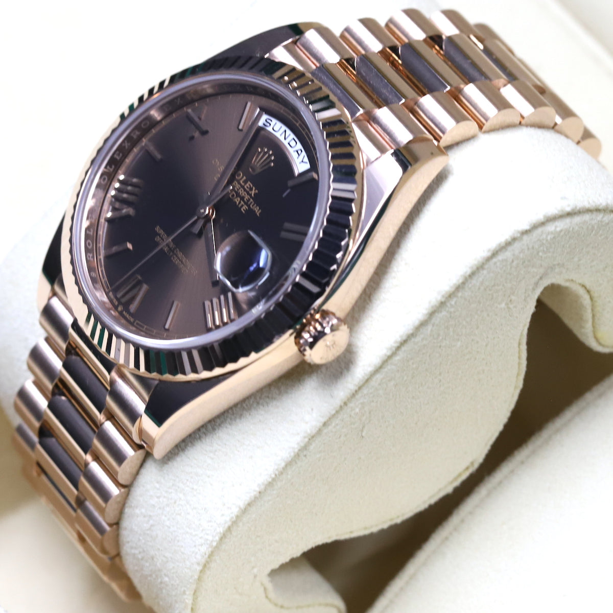 Rolex<br>228235 DayDate 40 Chocolate Roman Numeral Dial