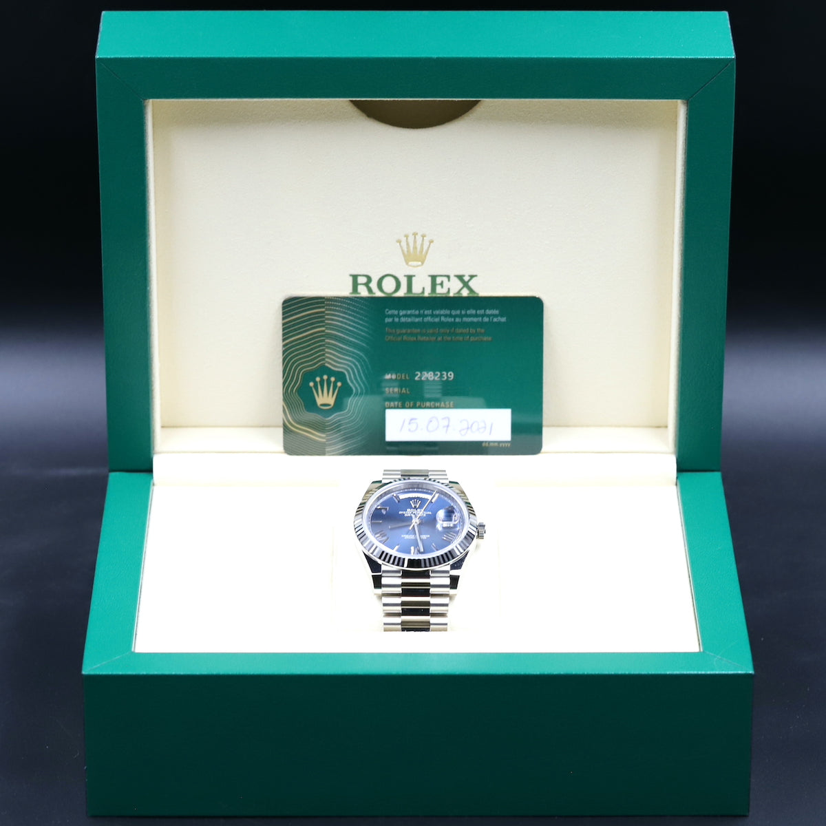 Rolex<br>228239 DayDate 40 Blue Dial