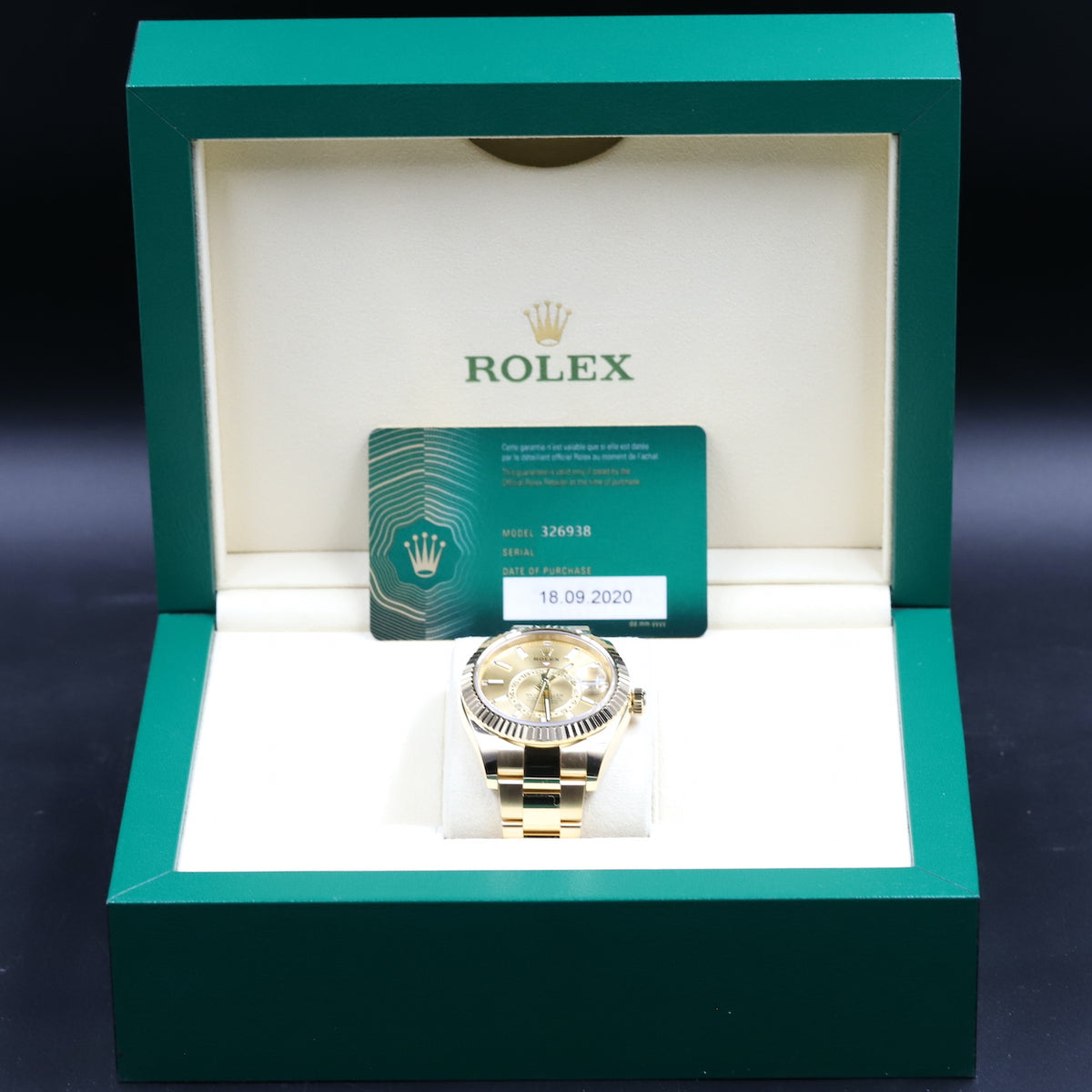 Rolex<br>326938 Sky-Dweller Champagne Index Dial