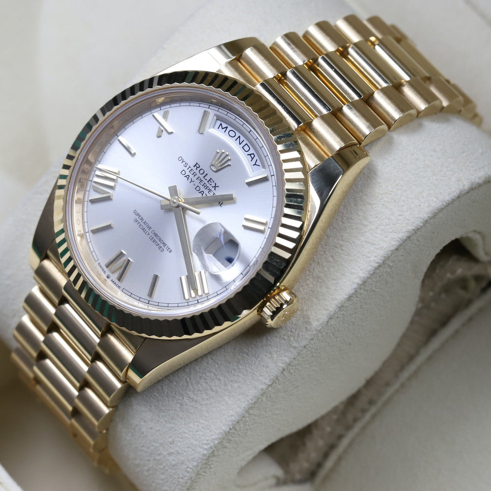 Rolex<br>228238 DayDate 40 Silver Roman Numeral Dial