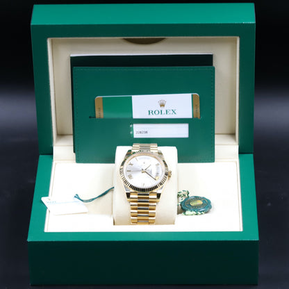 Rolex<br>228238 DayDate 40 Silver Roman Numeral Dial