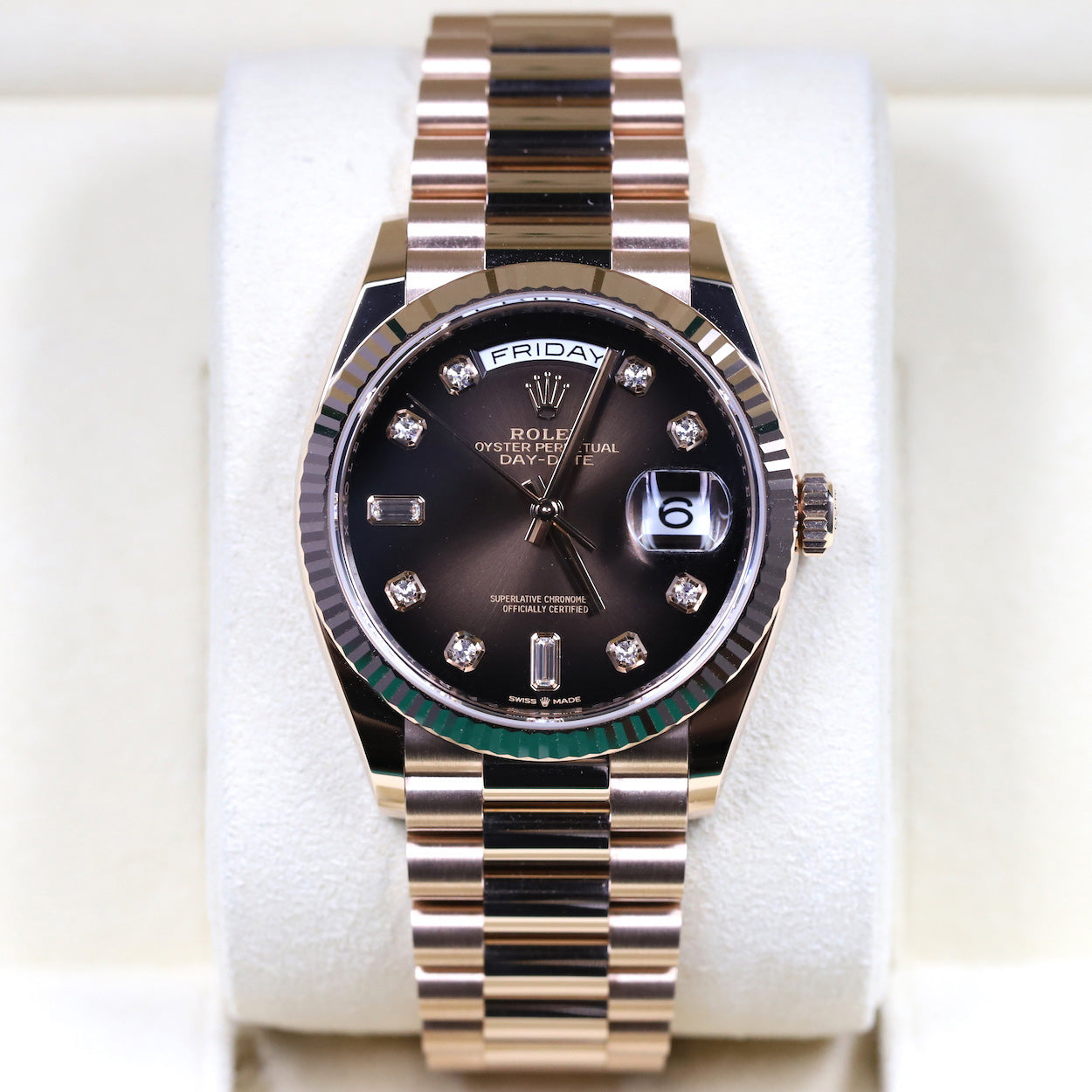 Rolex<br>128235 Day-Date 36 Chocolate Diamond Dial