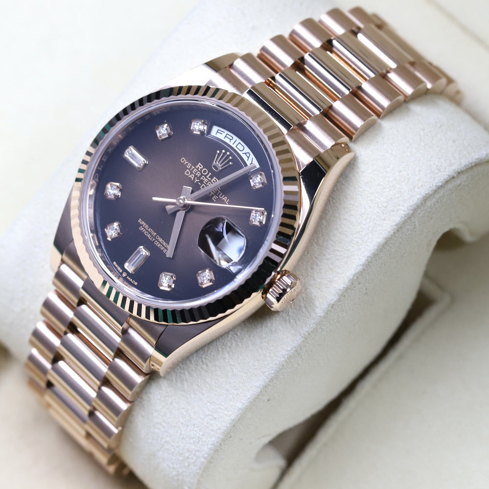 Rolex<br>128235 Day-Date 36 Chocolate Diamond Dial