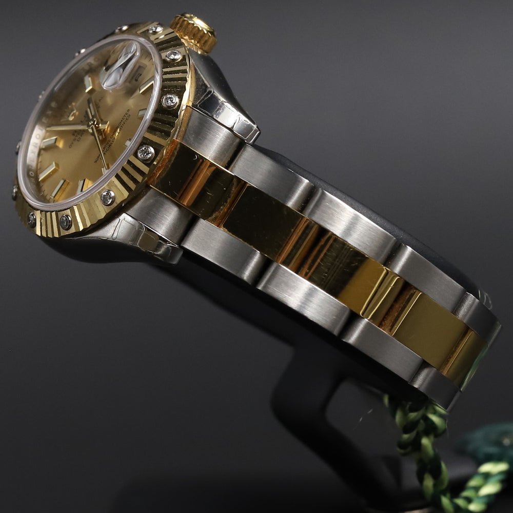 Rolex<br>179313 Datejust 26 18k/SS Champagne Index Dial Diamond Bezel