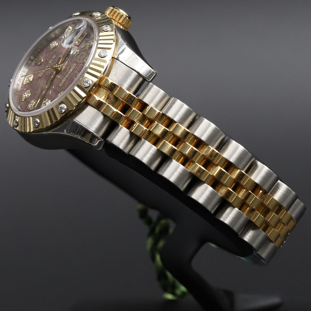 Rolex<br>179313 Datejust 26 18k/SS Black Mother of Pearl Jubilee Diamond Dial Diamond Bezel