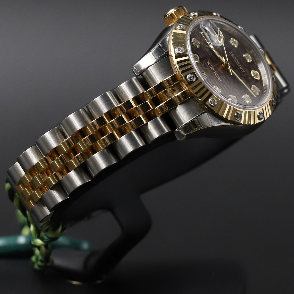 Rolex<br>179313 Datejust 26 18k/SS Black Mother of Pearl Jubilee Diamond Dial Diamond Bezel