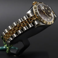 Rolex<br>179313 Datejust 26 18k/SS Black Mother of Pearl Jubilee Diamond Dial Diamond Bezel