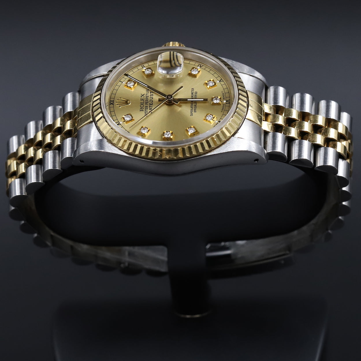 Rolex<br>16233 Datejust 36 SS/18k Champagne Diamond Dial