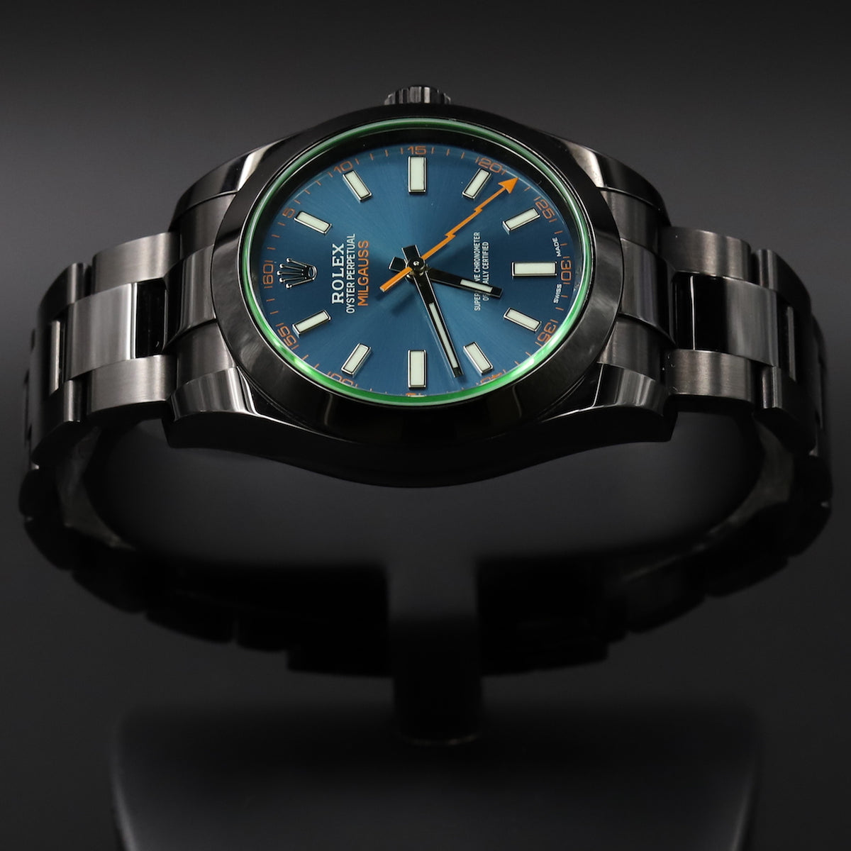 Rolex<br>116400GV Milgauss Blue Dial Titan Black