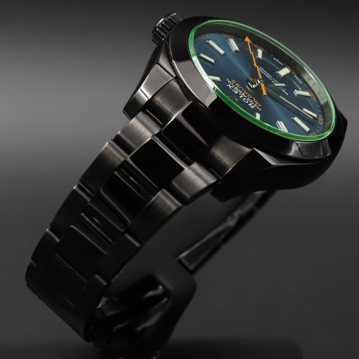 Rolex<br>116400GV Milgauss Blue Dial Titan Black