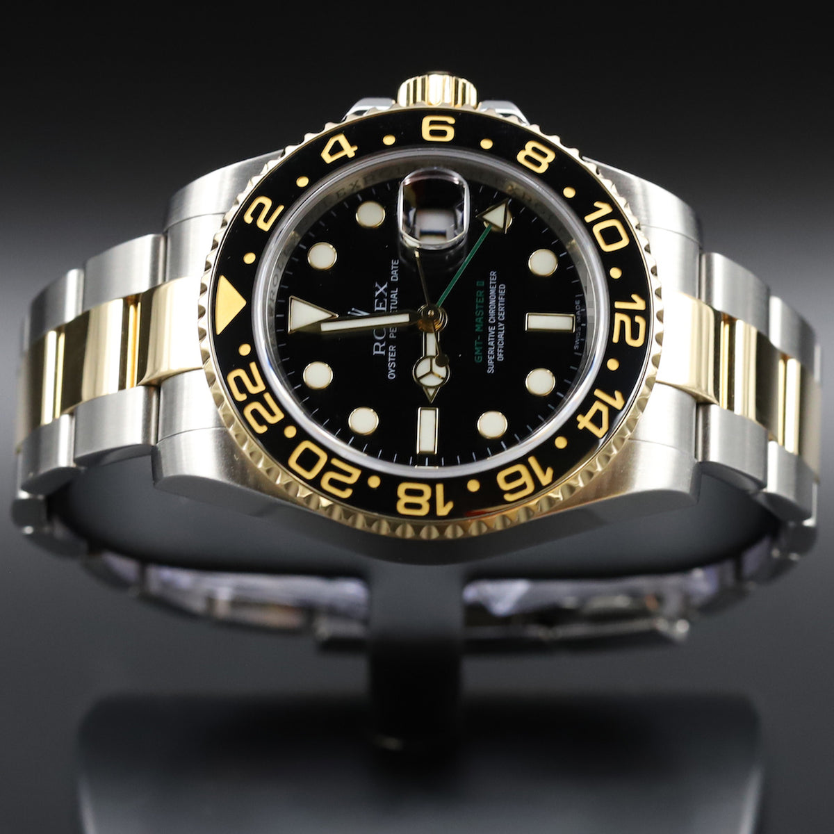 Rolex<br>116713LN GMT Master II SS/18k Black Dial