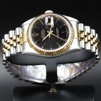 Rolex<br>16233 Datejust 36 SS/18k Black Dial