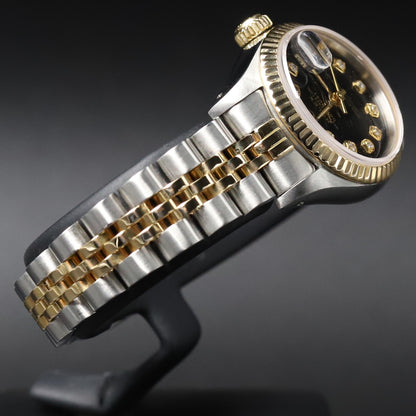 Rolex<br>179173 Datejust 26 18k/SS Black Diamond Dial