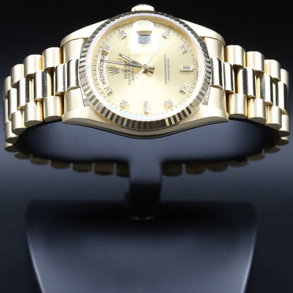 Rolex<br>18238 DayDate 36 Champagne Diamond Dial
