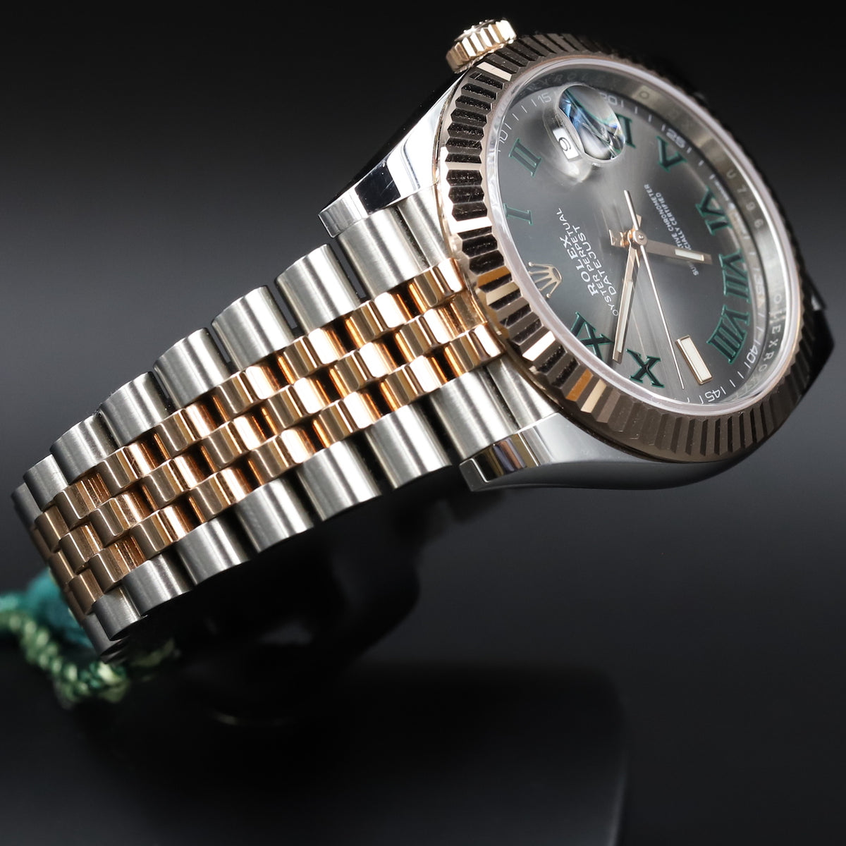 Rolex<br>126331 Datejust 41 SS/RG Slate Green Roman Numeral 'Wimbledon' Dial