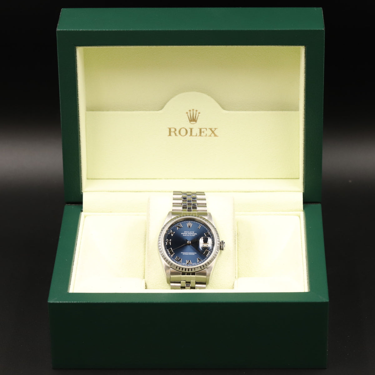 Rolex<br>16220 Datejust 36 Blue Roman Numeral Dial