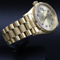Rolex<br>18248 DayDate 36 Champagne Diamond Dial Bark Double Quickset