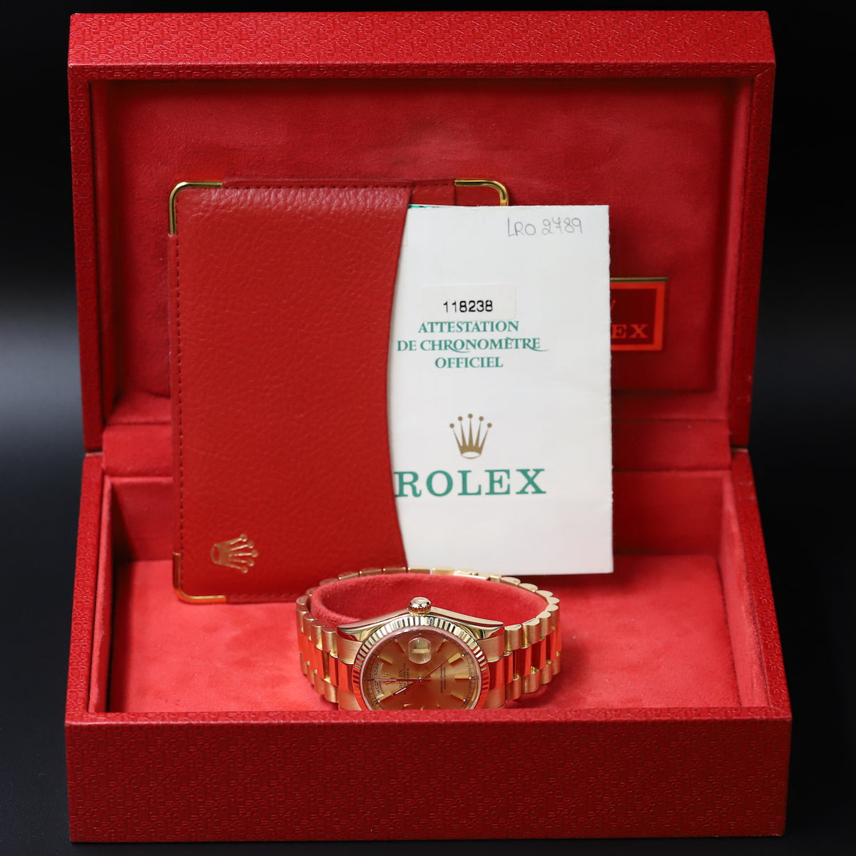 Rolex<br>118238 DayDate 36 Double Quickset Champagne Index Dial