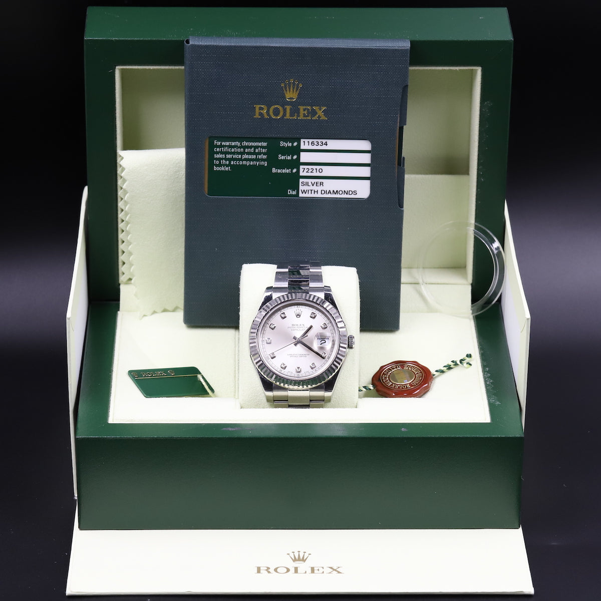 Rolex<br>116334 Datejust II Silver Diamond Dial