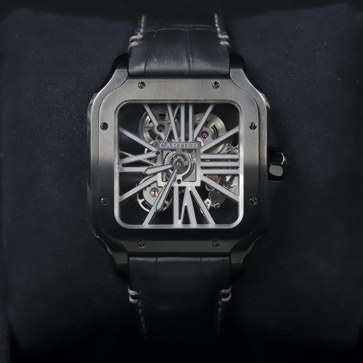 Cartier<br>WSSA0039 Santos De Cartier Black ADLC Skeleton Dial