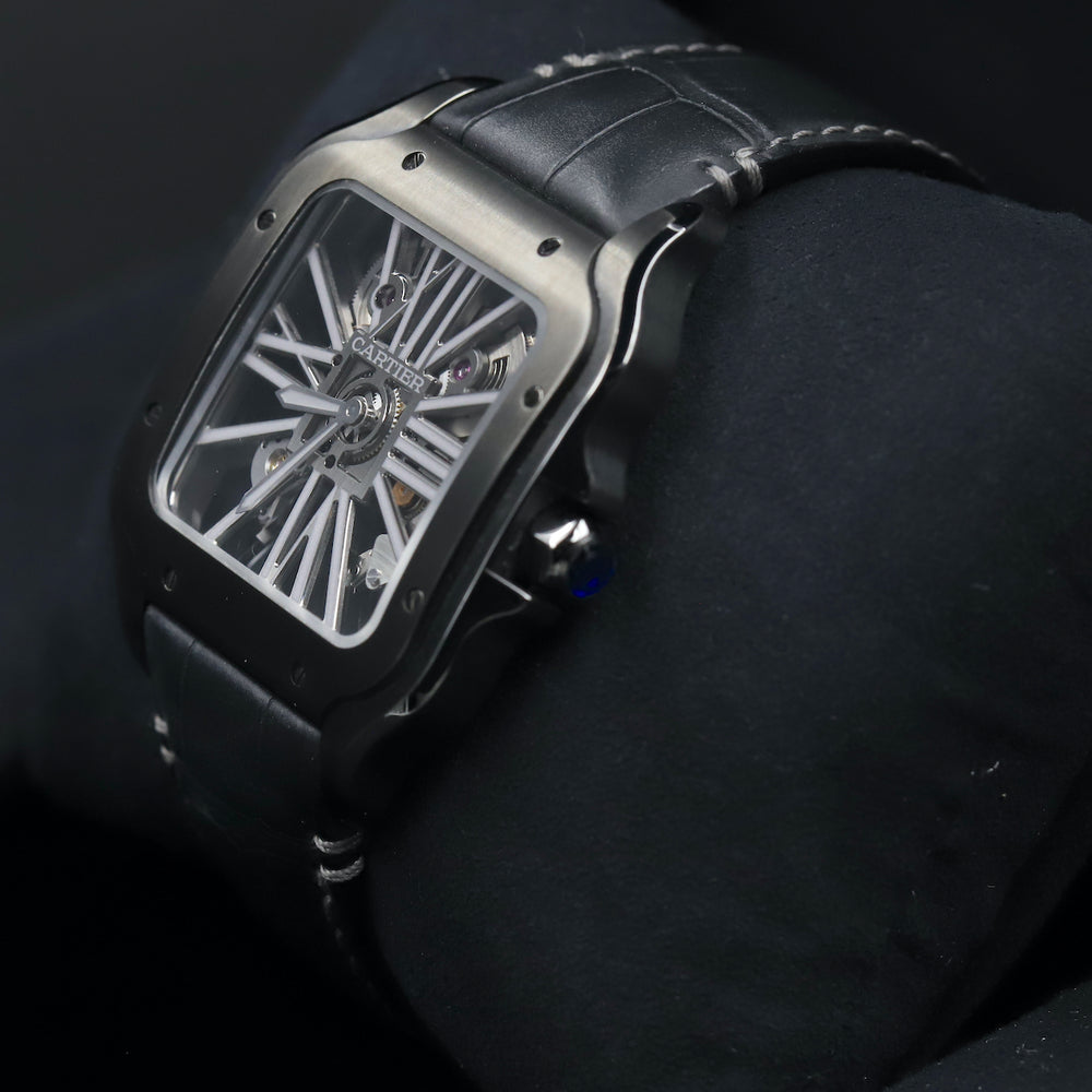 Cartier<br>WSSA0039 Santos De Cartier Black ADLC Skeleton Dial