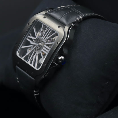 Cartier<br>WSSA0039 Santos De Cartier Black ADLC Skeleton Dial