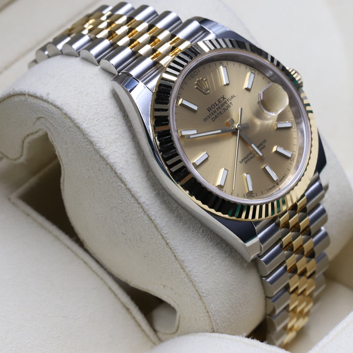 Rolex<br>126333 Datejust 41 18k/SS Champagne Index Dial