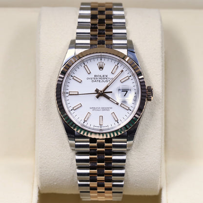Rolex<br>126231 Datejust 36 SS/RG White Index Dial