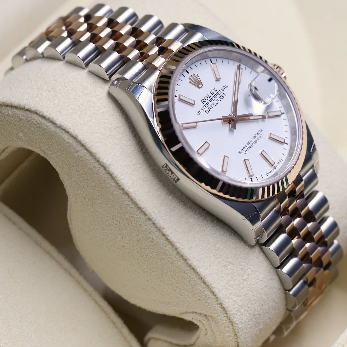 Rolex<br>126231 Datejust 36 SS/RG White Index Dial