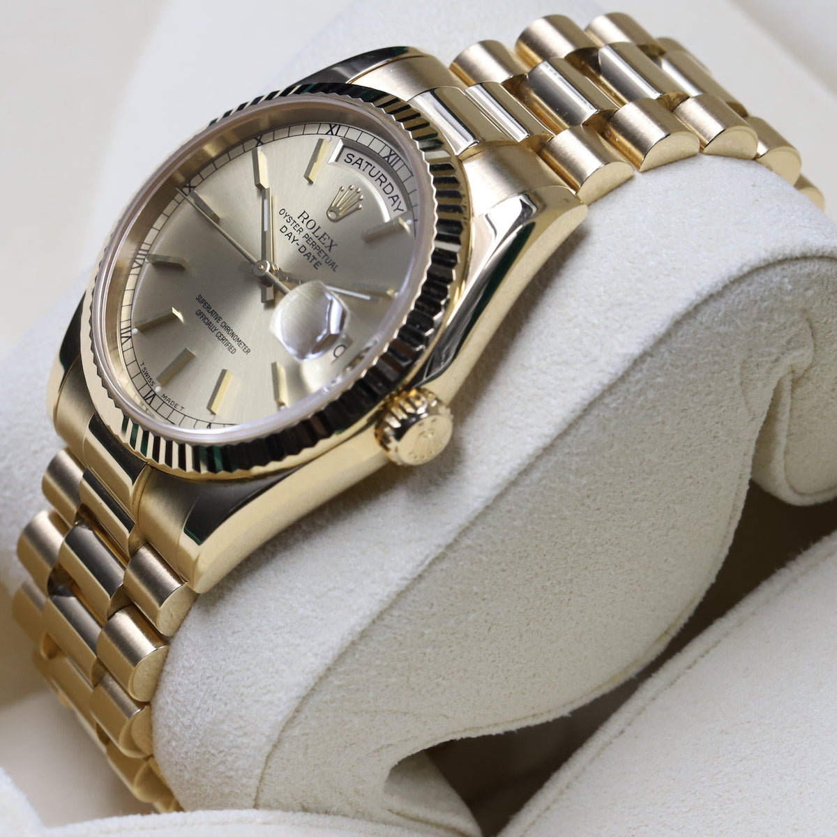 Rolex<br>118238 DayDate 36 Double Quickset Champagne Index Dial