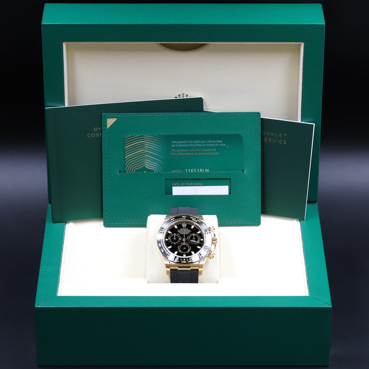 Rolex116518LN Daytona Oysterflex Black Dial – Newport Watch Club