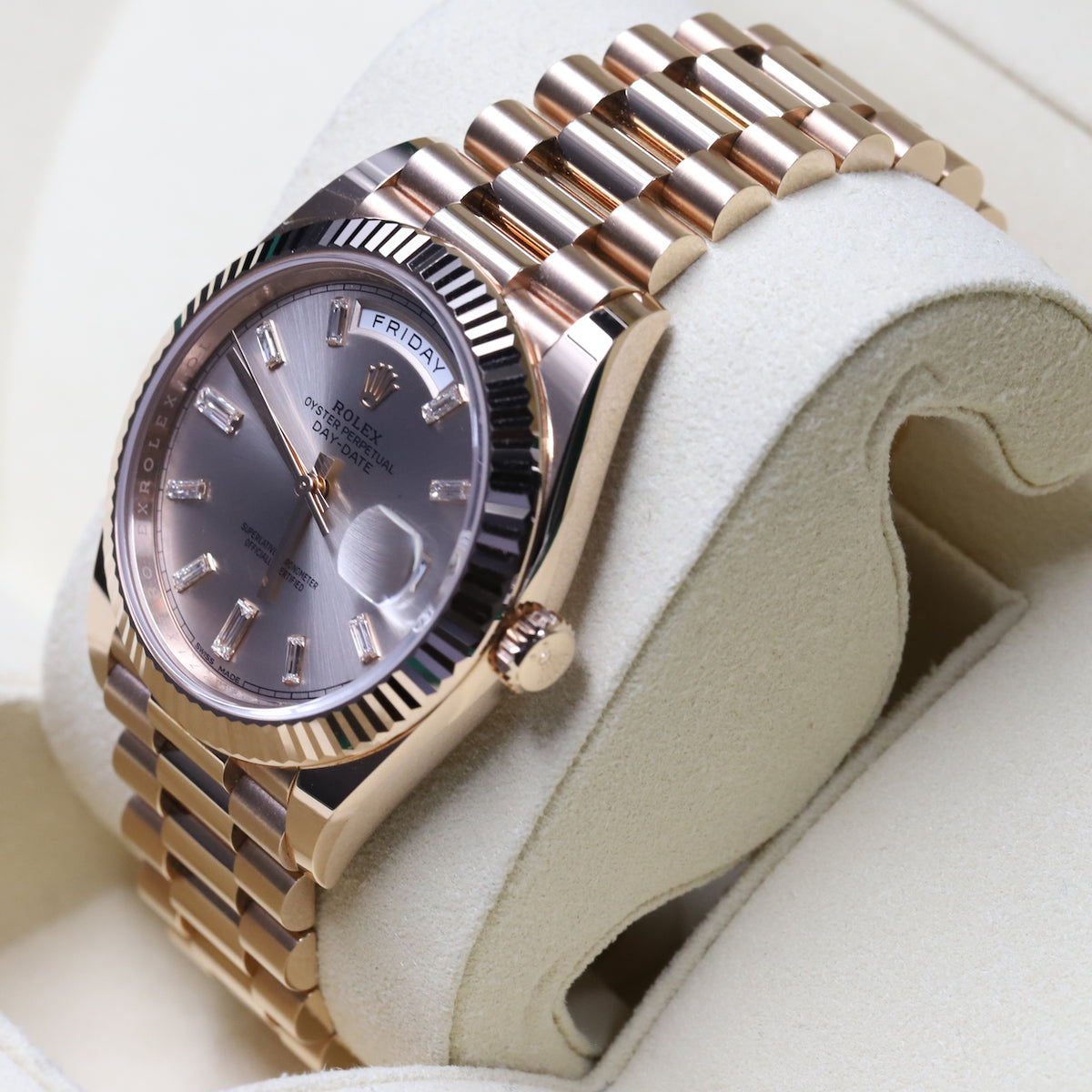 Rolex<br>228235 DayDate 40 Sundust Baguette Diamond Dial