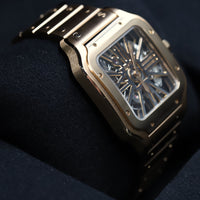 Cartier<br>WHSA0008 Santos De Cartier Rose Gold Skeleton Dial