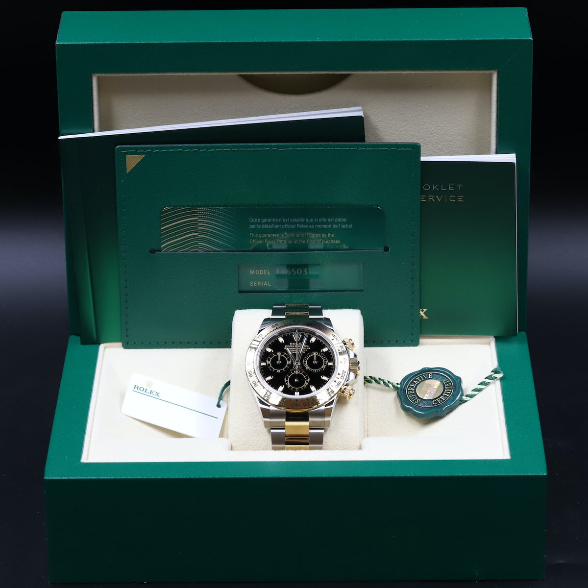 Rolex<br>116503 Daytona SS/18k Black Dial