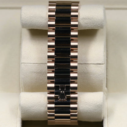 Rolex<br>228345RBR DayDate 40 Rose Gold Baguette Diamond Dial Diamond Bezel