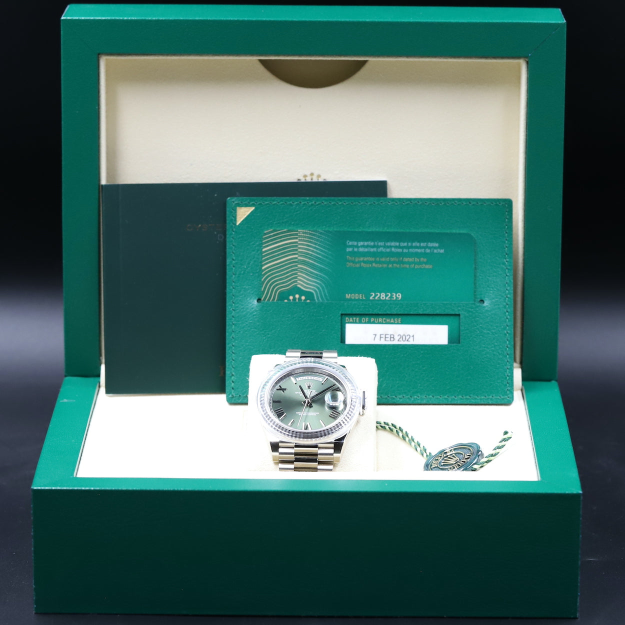 Rolex<br>228239 DayDate 40 Green Dial