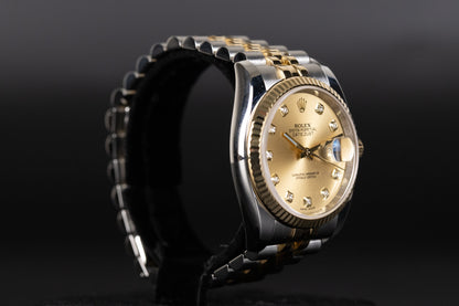 Rolex 116233 Datejust 36 SS/YG Champagne Diamond Dial