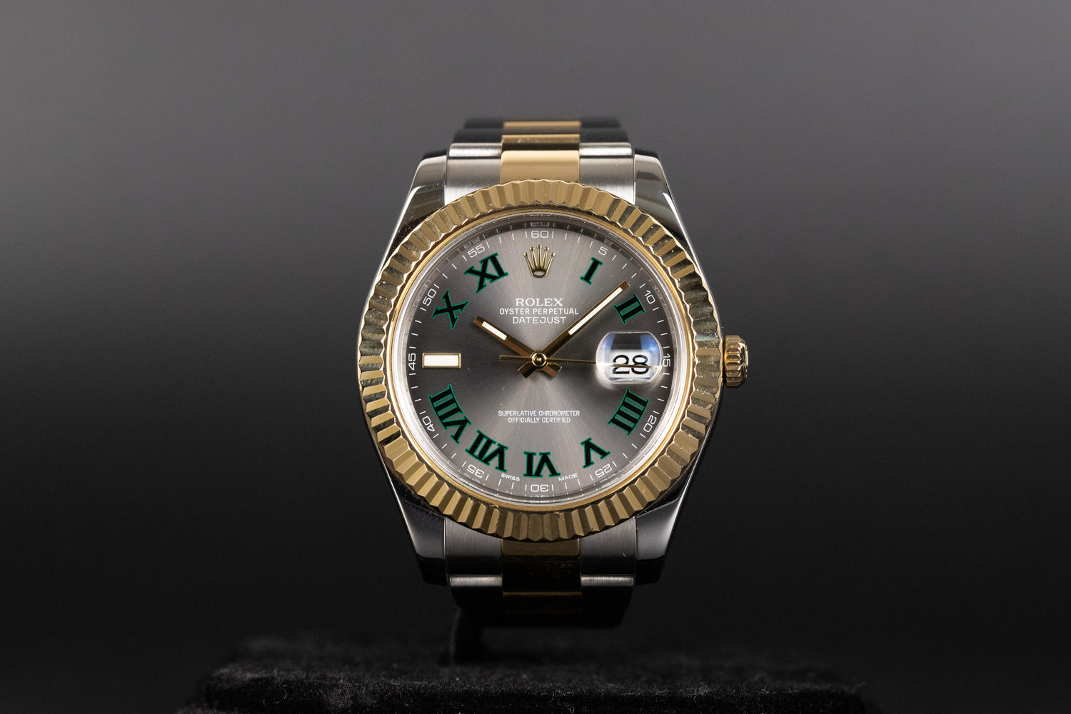 Rolex 116333 Datejust II SS/18k Slate Green 'Wimbledon' Dial